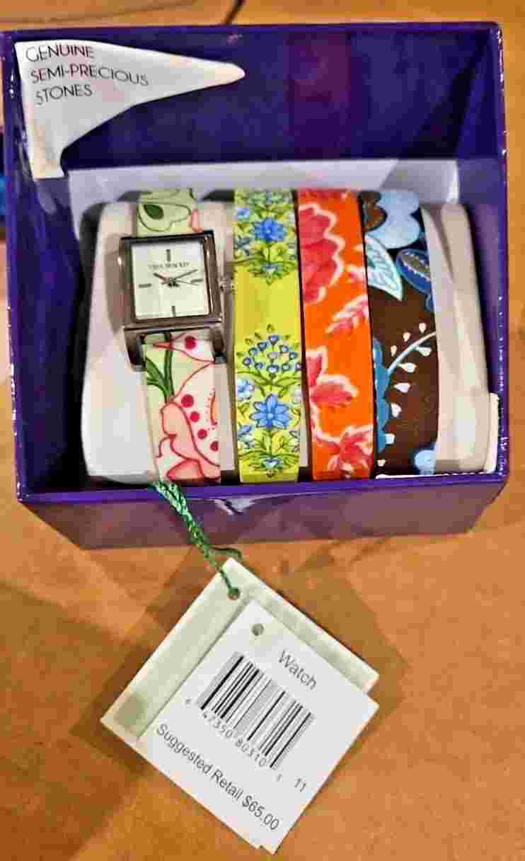 Vera Bradley Watch Set Java Blue Petal Pink Citrus Hope Toile 2006 New Gift Box