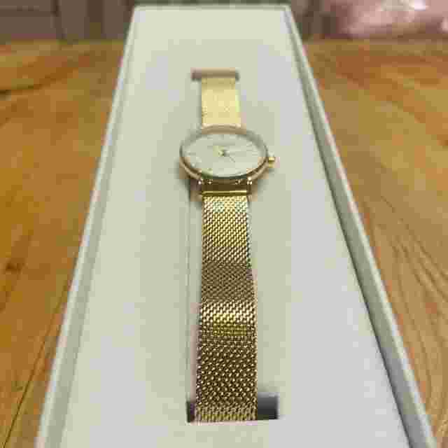 Rosefield Gold Watch with Mesh Strap and Marble Face, Brand New with Tags