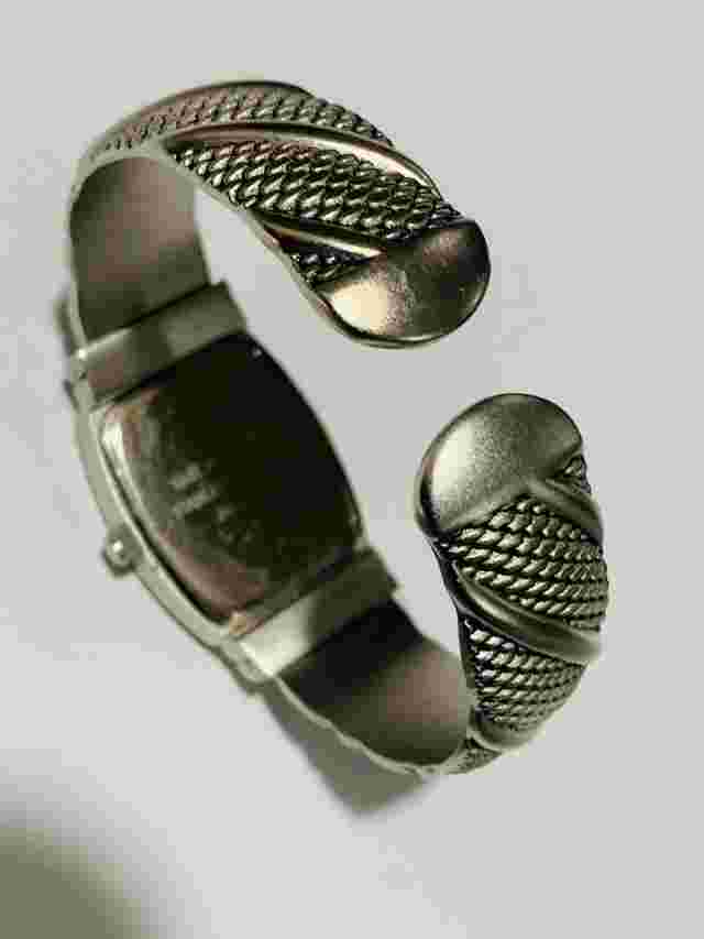 Premier Designs Signed ON TIME Watch Cuff Bracelet  Needs Battery