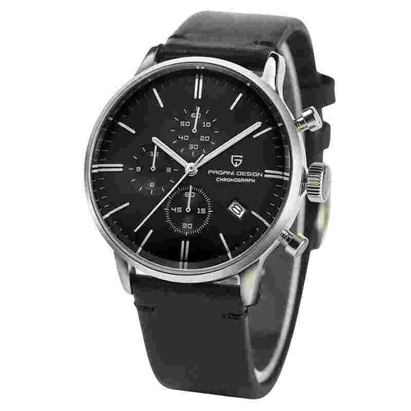 Luxury Men's Auto Date Leather Band Watch Chronograph Quartz Wristwatch Gifts