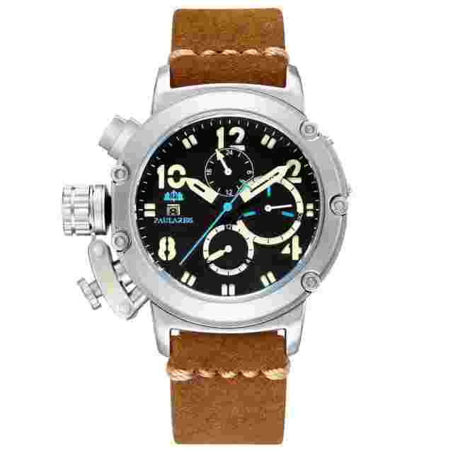 PAULAREIS Military Mechanical Automatic Leather Watch Men's 30M Waterproof Diver