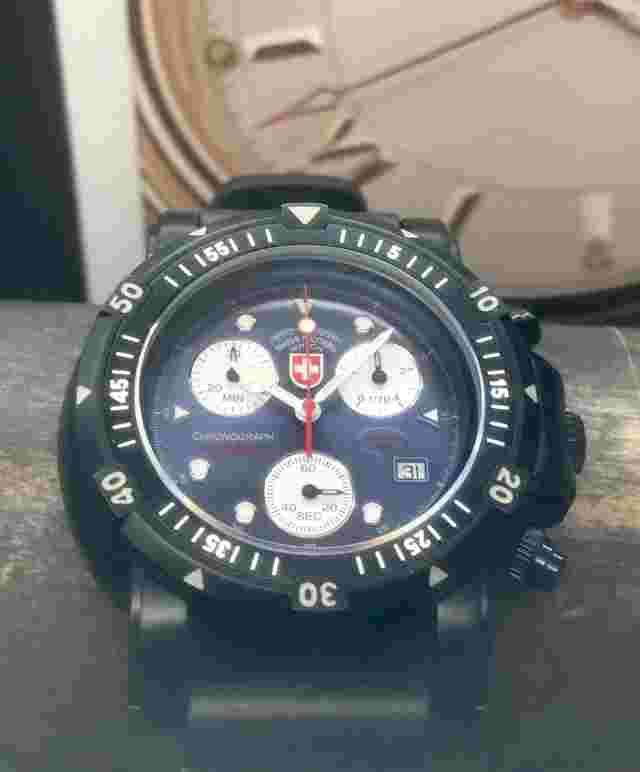 CX Swiss Military Seawolf Limited Edition PVD Blue Dial Swiss 44mm 1000m Diver