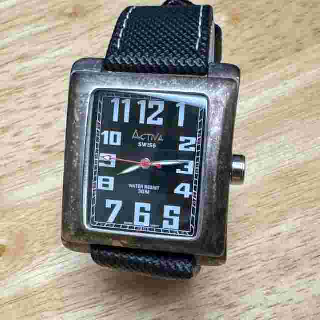 Activa By Invicta Swiss Quartz Watch Men 30m Silver Rectangle Analog New Battery