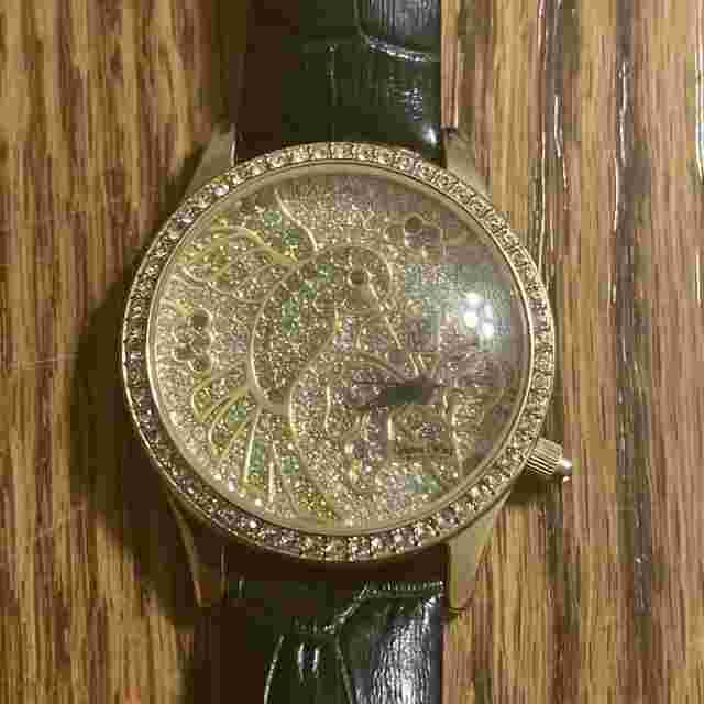 Victoria Wieck Beverly Hills Hummingbird Watch B8310 Black Leather Strap Running