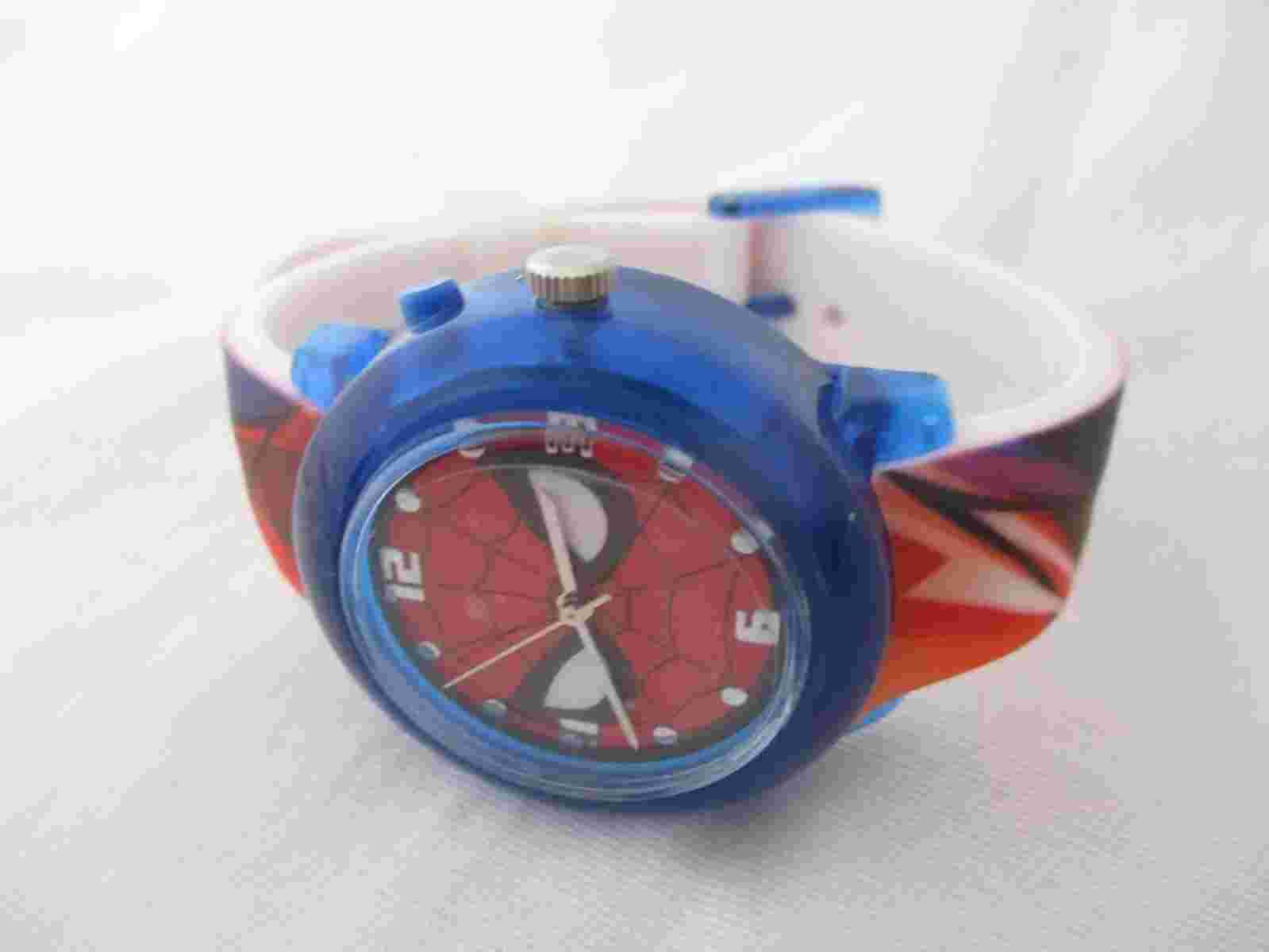Spiderman Marvel Analog Wristwatch Red, White, & Blue Buckle Band Collectible