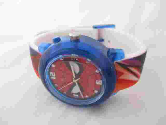 Spiderman Marvel Analog Wristwatch Red, White, & Blue Buckle Band Collectible