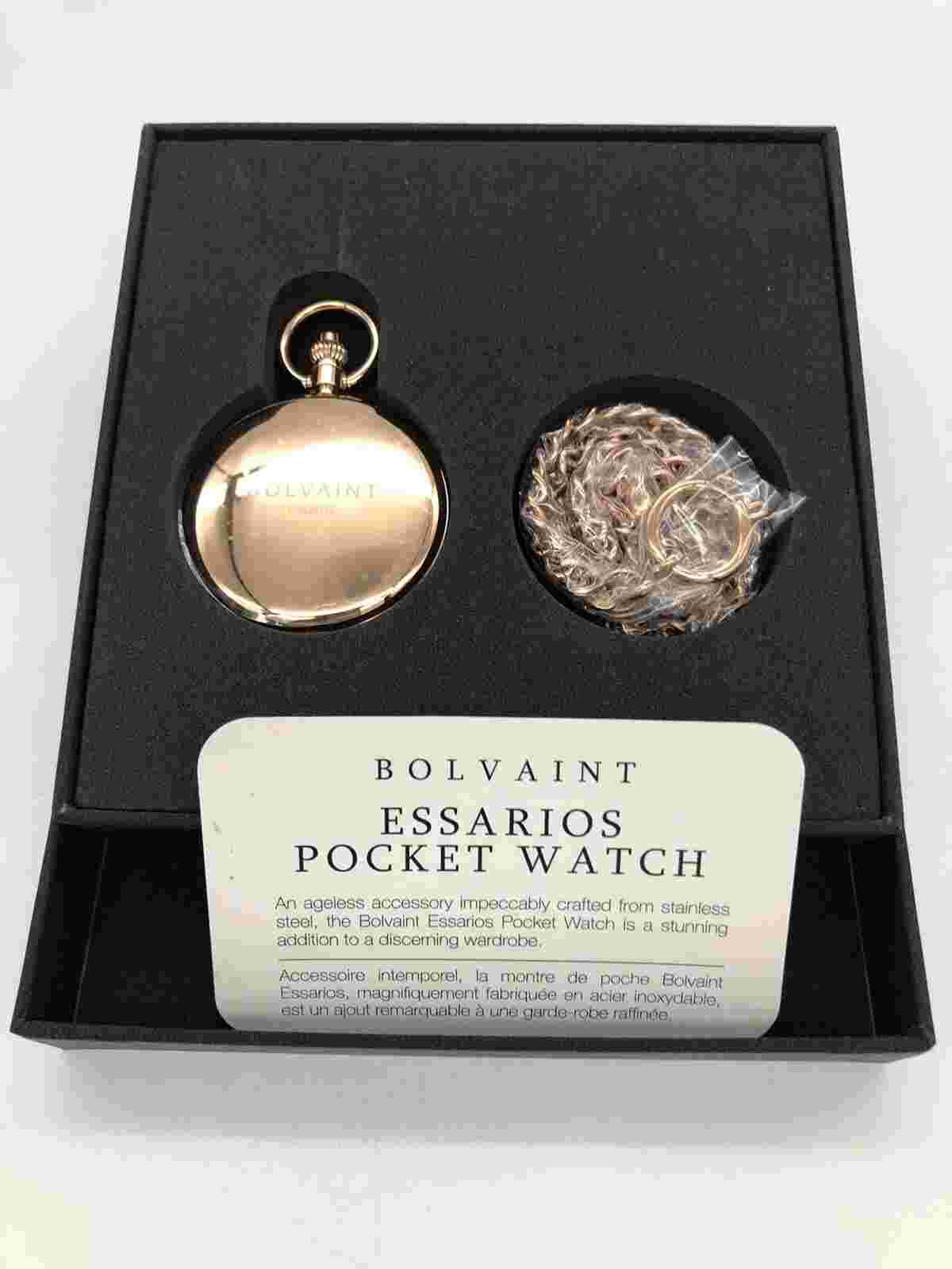 Men’s Pocket Watch, Bolvaint Pairis, Essarios Rose Gold Pocket Watch. NEW IN BOX