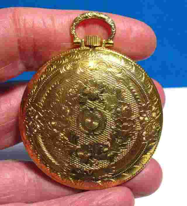 CHATEAU POCKET WATCH GOLD FACE WORKING