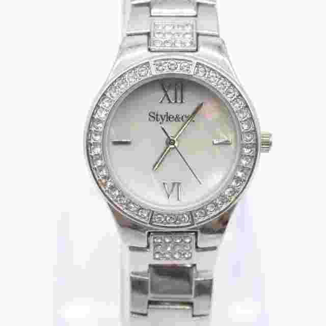 Style & Co Watch Womens Silver Tone Stainless Steel Classic Rhinestones