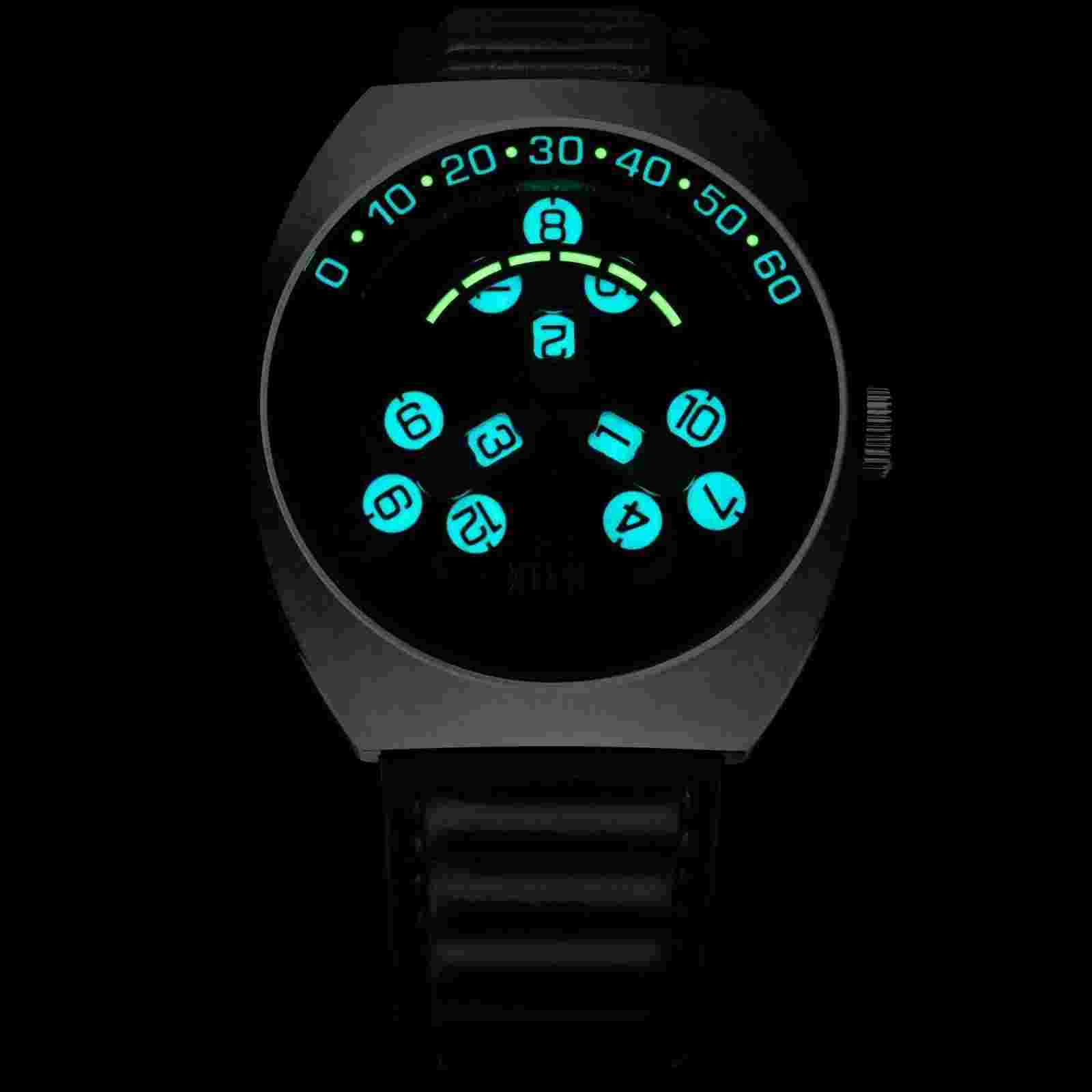 Xeric Scrambler Automatic Wandering Hour Black Oxblood Watch -