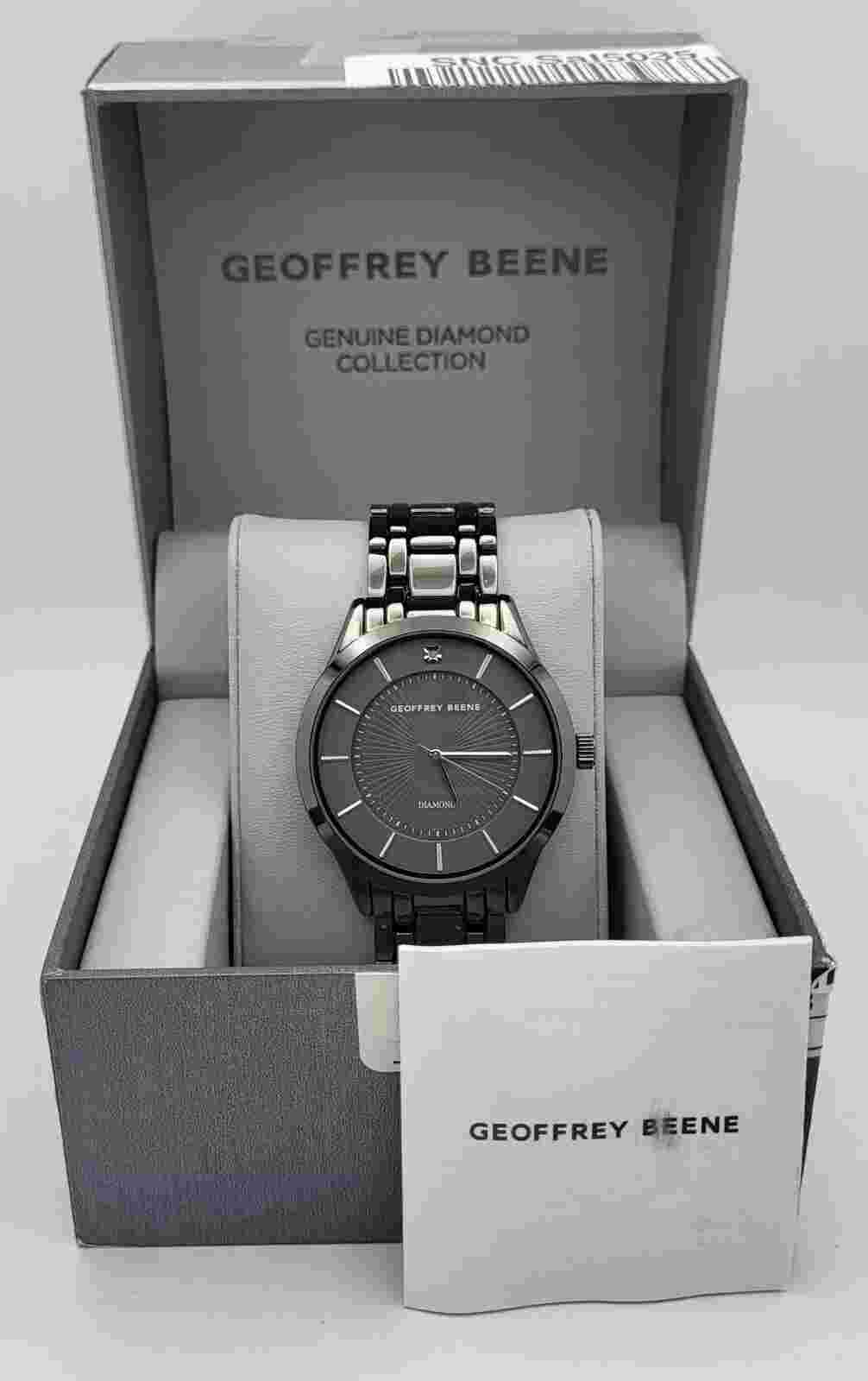 Geoffrey Beene GB8148GU Genuine Diamond Dial Quartz Watch - Macy's Display Model