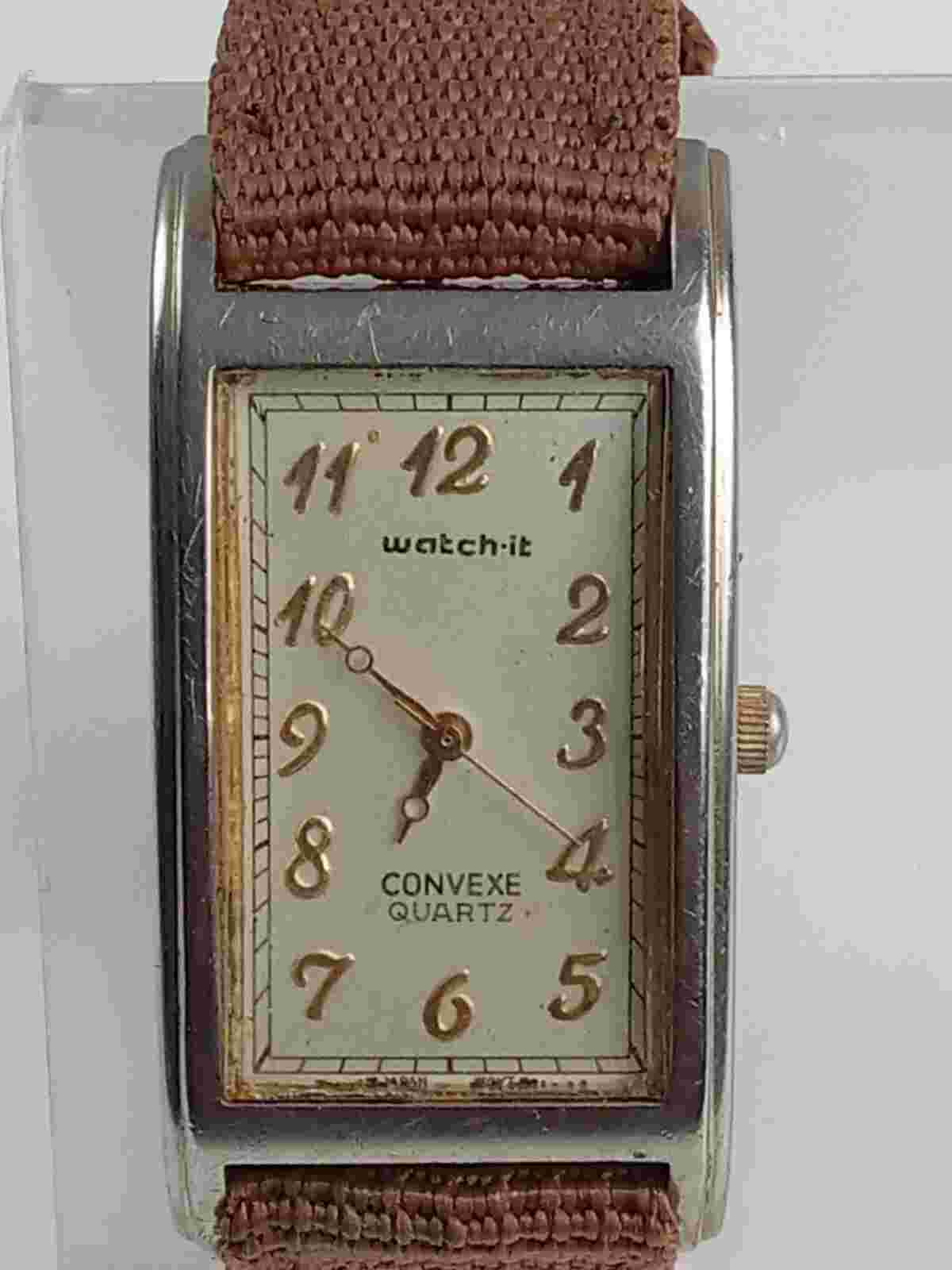 Vintage Watch-It  Convexe Quartz Watch Brown Nylon Band