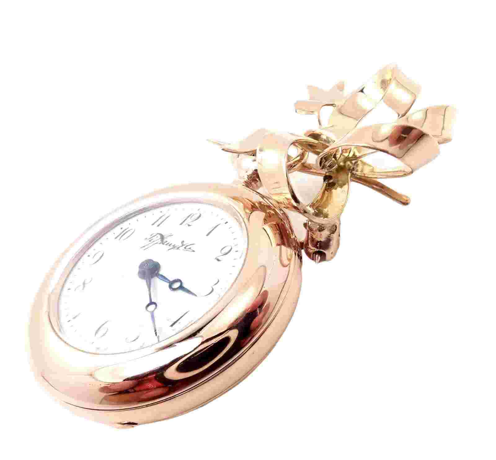 Rare! Vintage Tiffany & Co. 18k Yellow + Rose Gold Bow Lapel Watch