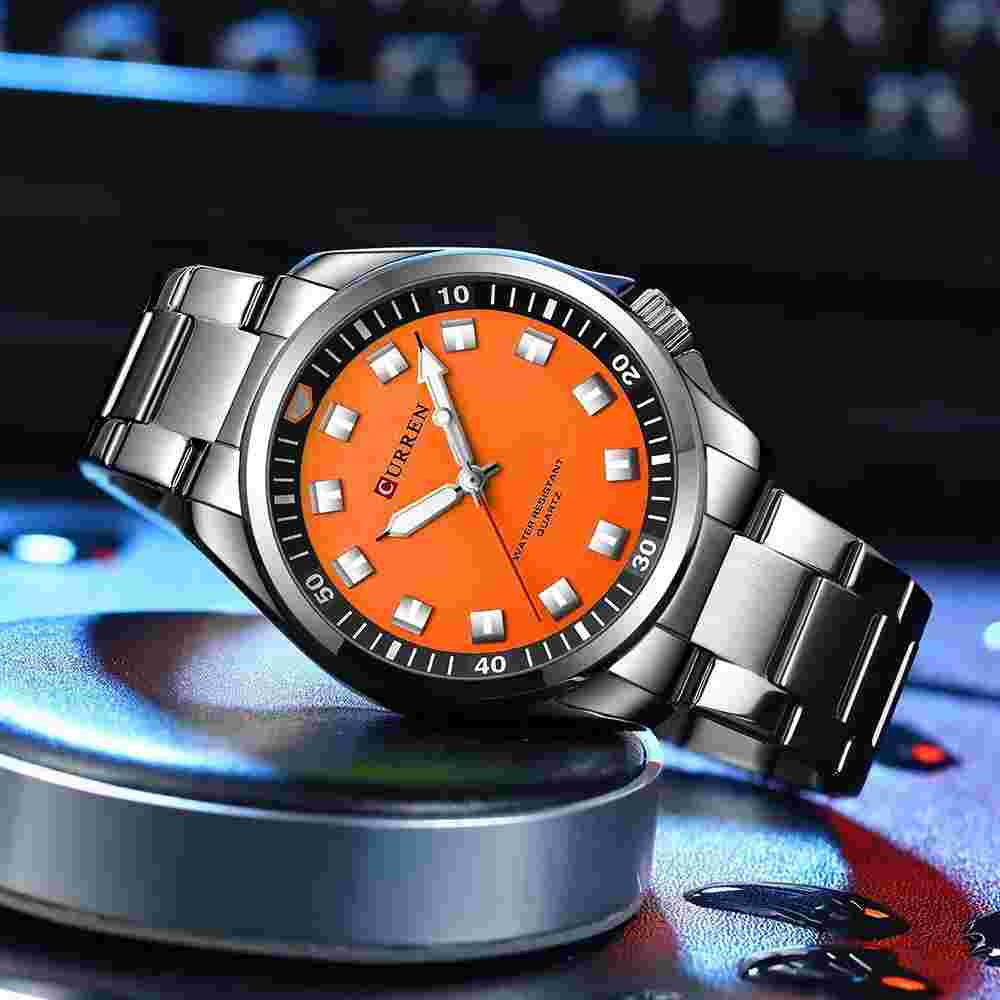CURREN Men Quartz Watch Stainless Steel Luminous Wristwatch Male Sport Watches