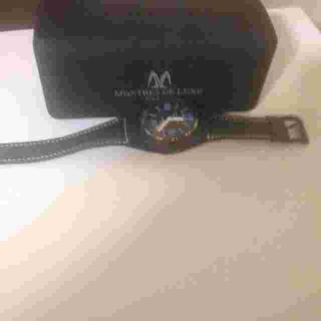 Montres de Luxe Men's  Avio Black Luminous Leather Watch new