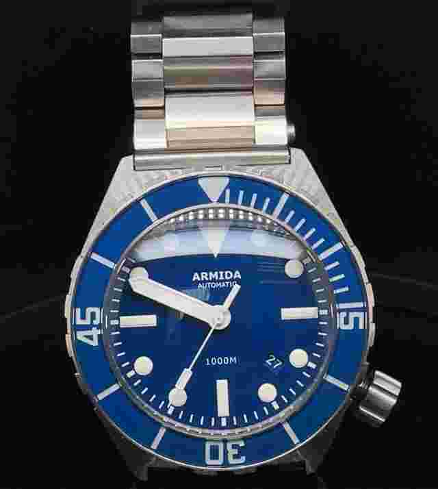 Armida A1 Blue Dial 1000m Diver Automatic Movement 46mm Stainless Steel