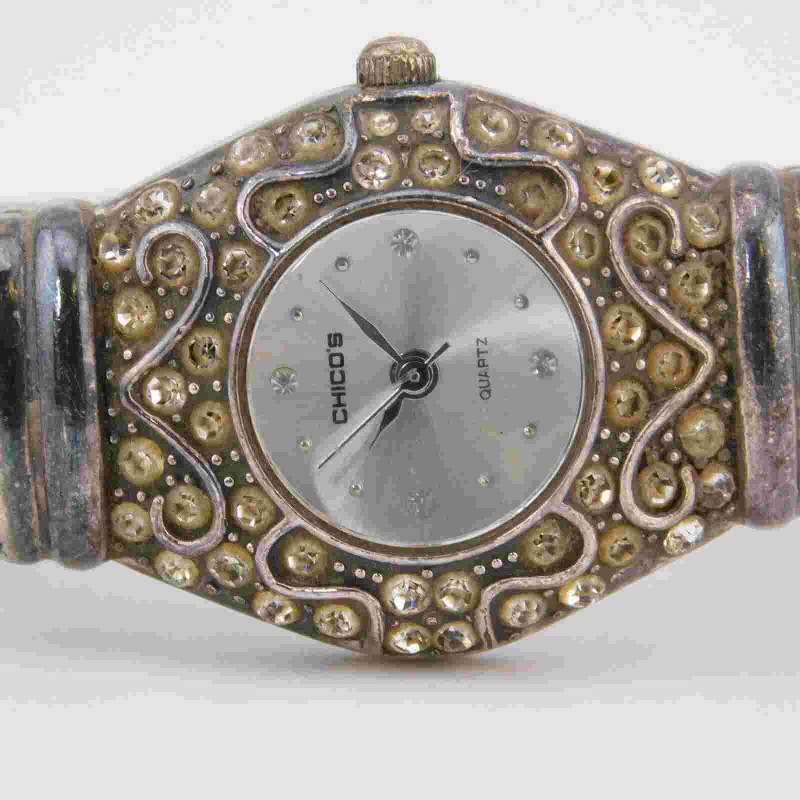 CHICO'S 5365 Cuff Bracelet Quartz Analog Women's Watch Sz. 5 3/4" New Battery
