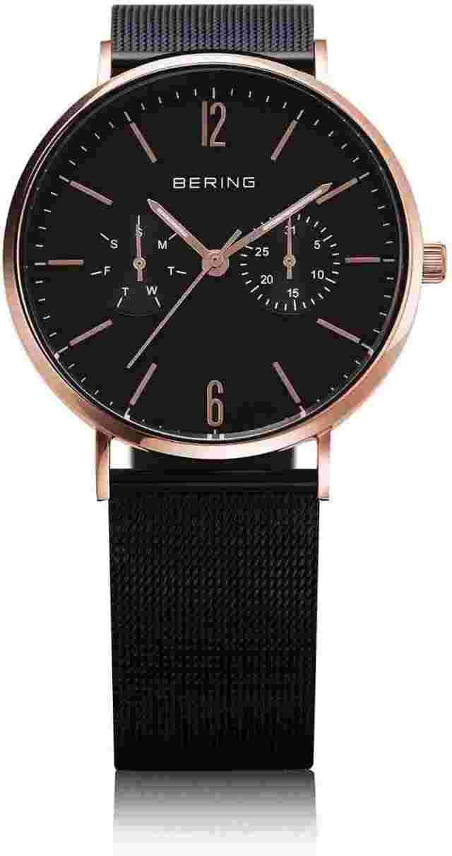 BERING Watch Changes Leather&Mesh 14236-166 Black