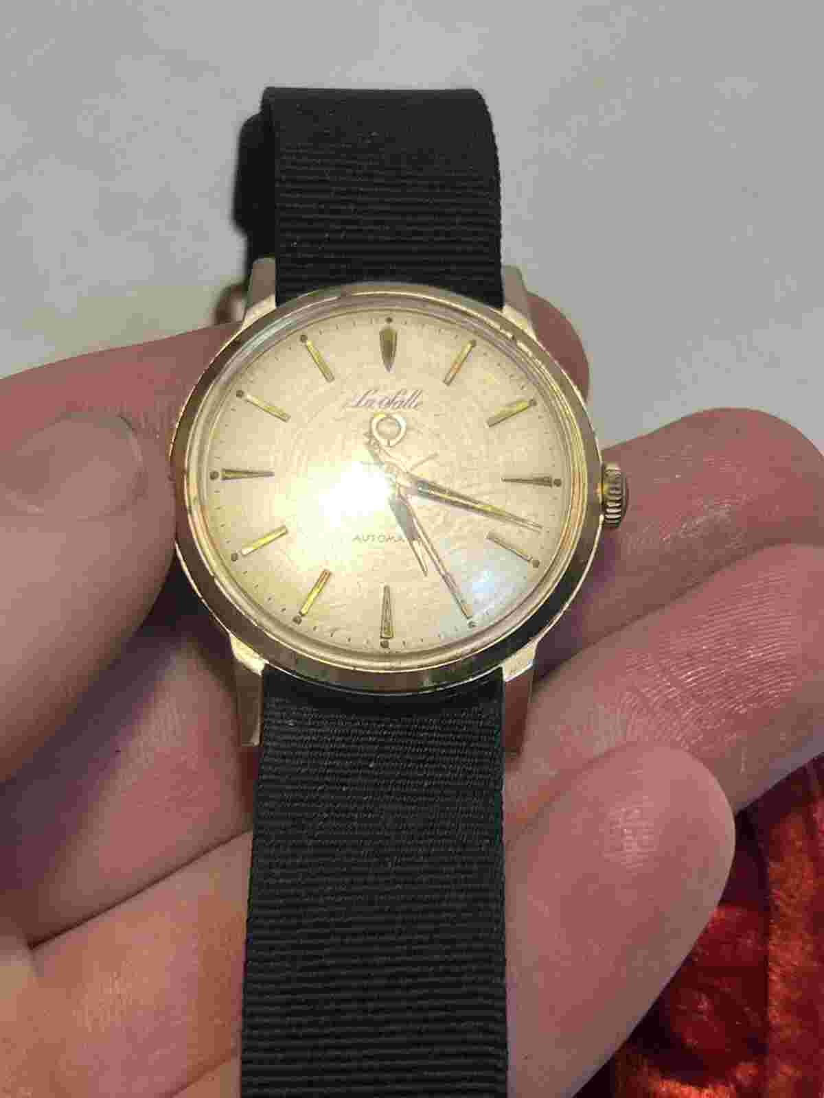 Vintage 1960s LaSalle Watch Automatic Mens Gold Tone Runs