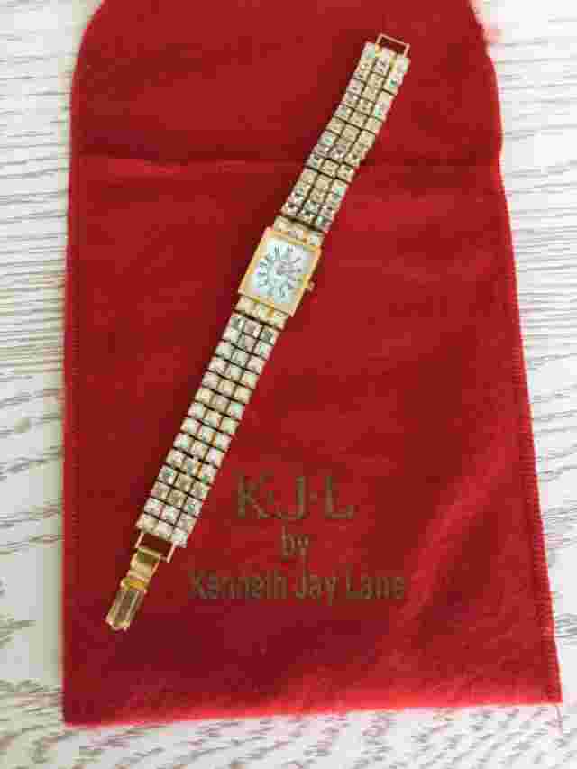 Kenneth Jay Lane Triple Row Crystal Accents Lot-Watch/Necklace/Bracelets/Earring