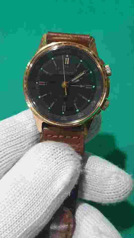 SEKONDA ALARM 18 JEWELS Black Dial Cal.Poljot 2612.1 manual Vintage Watch 1991's