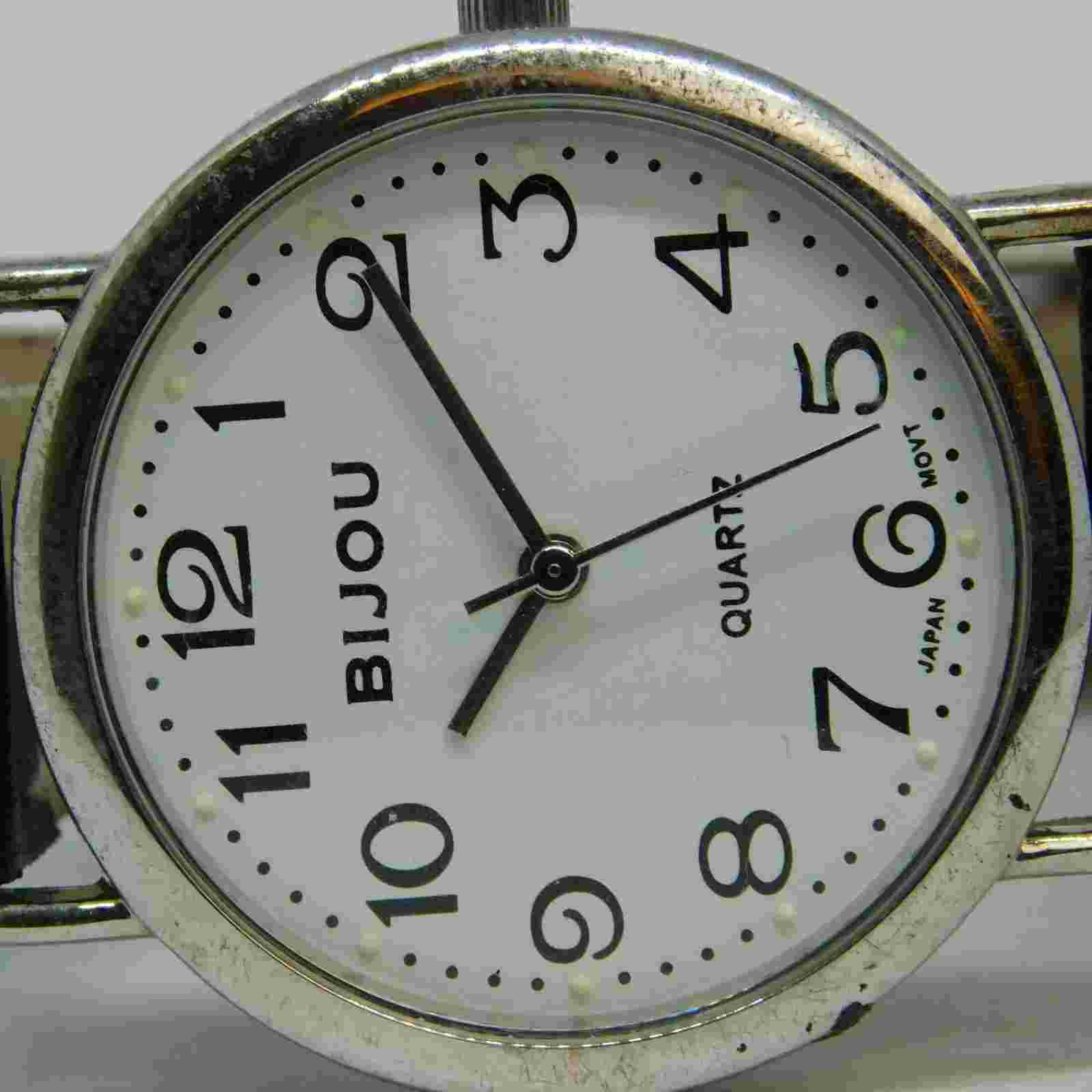 BIJOU Genuine Leather Quartz Analog Unisex Watch New Battery