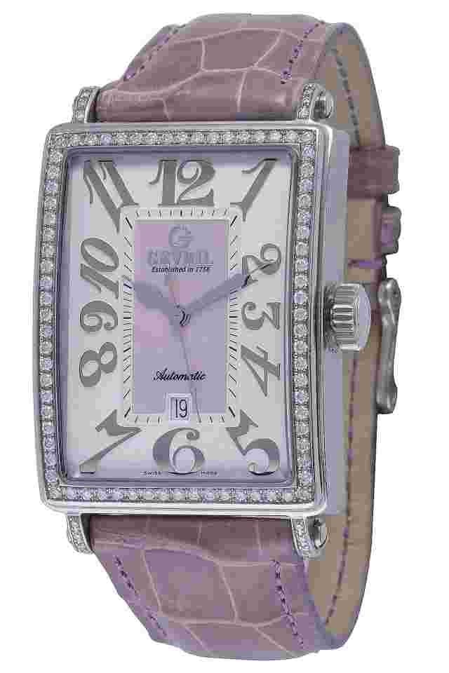 Gevril Women's Glamour 6208NL Automatic MOP Dial Pink Leather Watch
