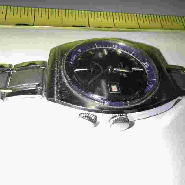 Vintage Jean Cardot 17 Jewel Men’s Wristwatch As Is Second Date Purple Black