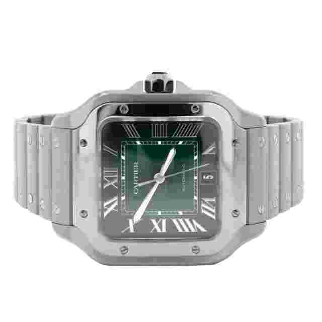 Cartier Santos Large Green Dial Stainless Steel 39.8X47.5mm WSSA0062 Full Set