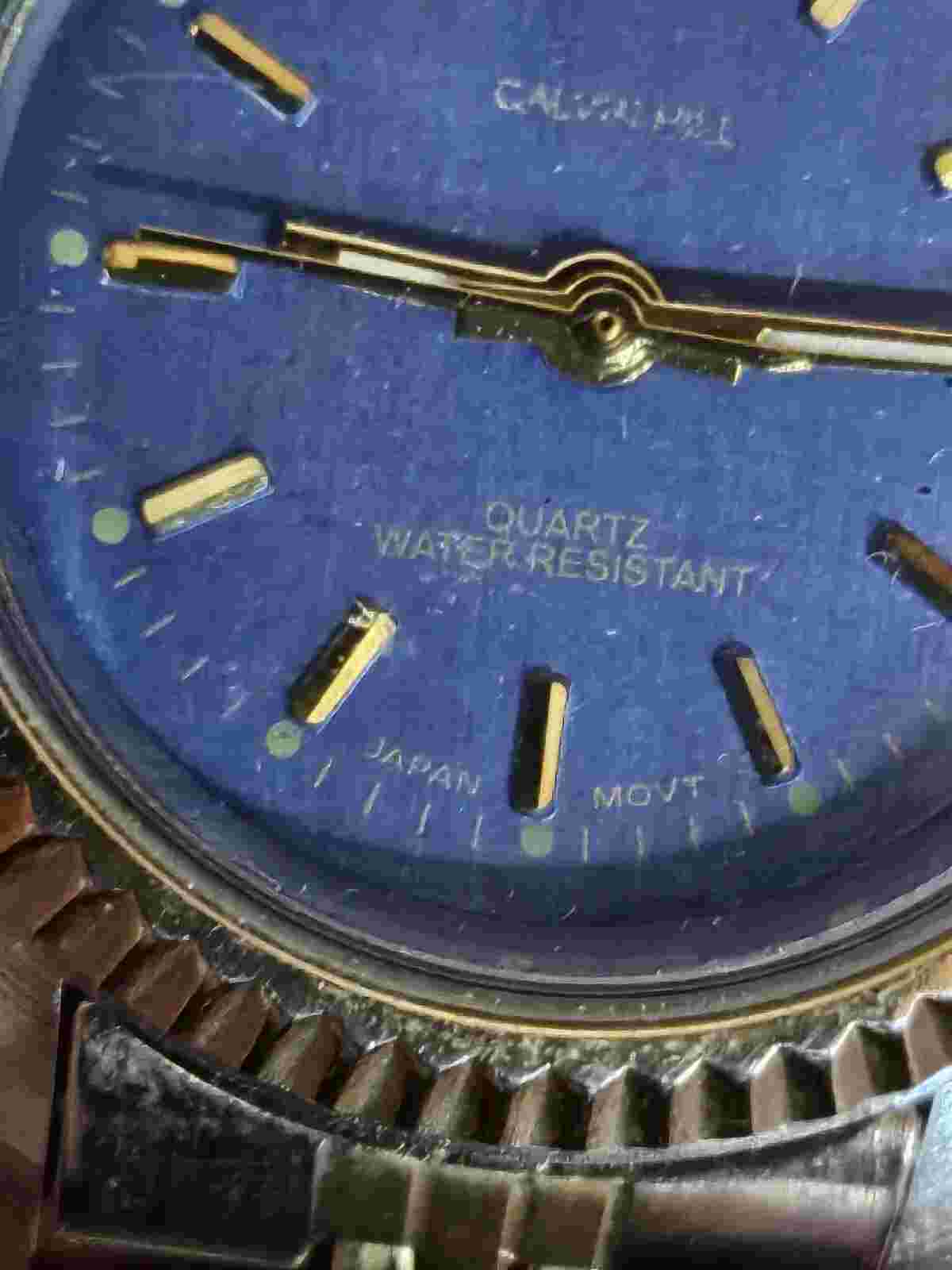 Beauriful Calvin Hill Ladies Two Tone Blue Dial Quartz Watch New Battery Runs