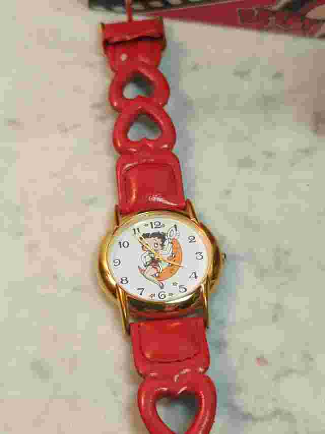 Betty Boop Red Tone Band Quartz Analog Women's Watch Original Box