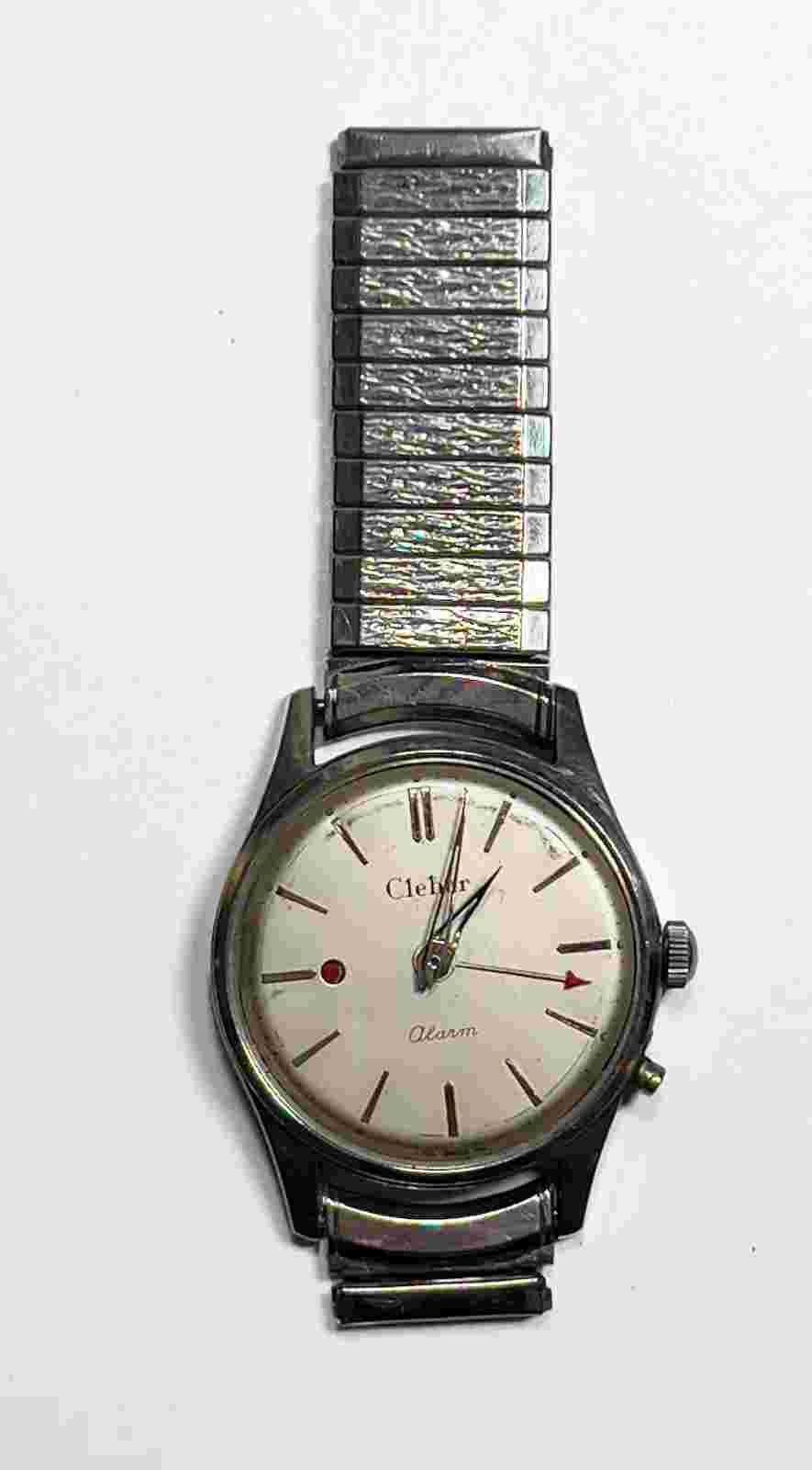 Vintage 1958 Men's CLEBAR Ref. 685 Mechanical Alarm Watch, Parts / Restoration