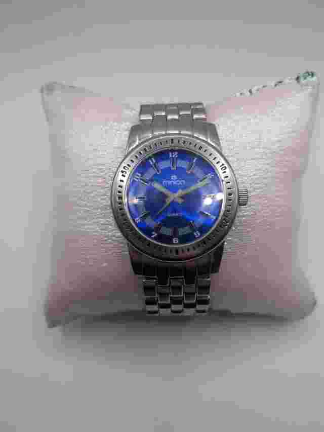 Minicci Silver Stone 40mm Men's Watch With Blue Dial