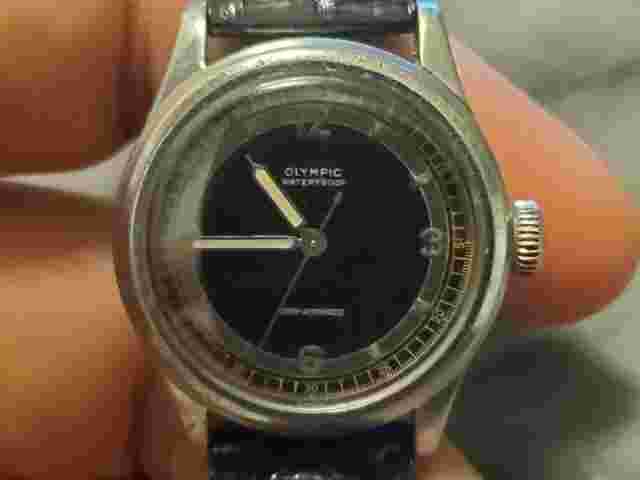 Vintage Olympic Super-automatic Bumper Stainless Steel Military Men's Watch