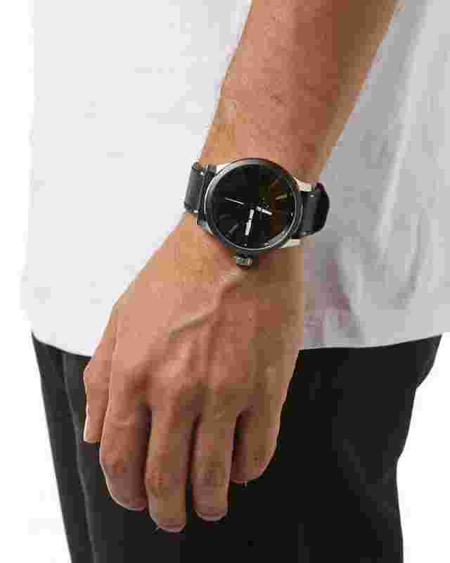 Rip Curl Men's Recon Surf Leather Watch Mens Wristwatch Black