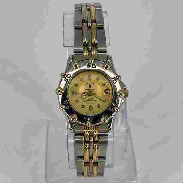 Hollywood Riding Club Womens Watch Gold Tone Dial Silver & Gold Tone NEW BATTERY