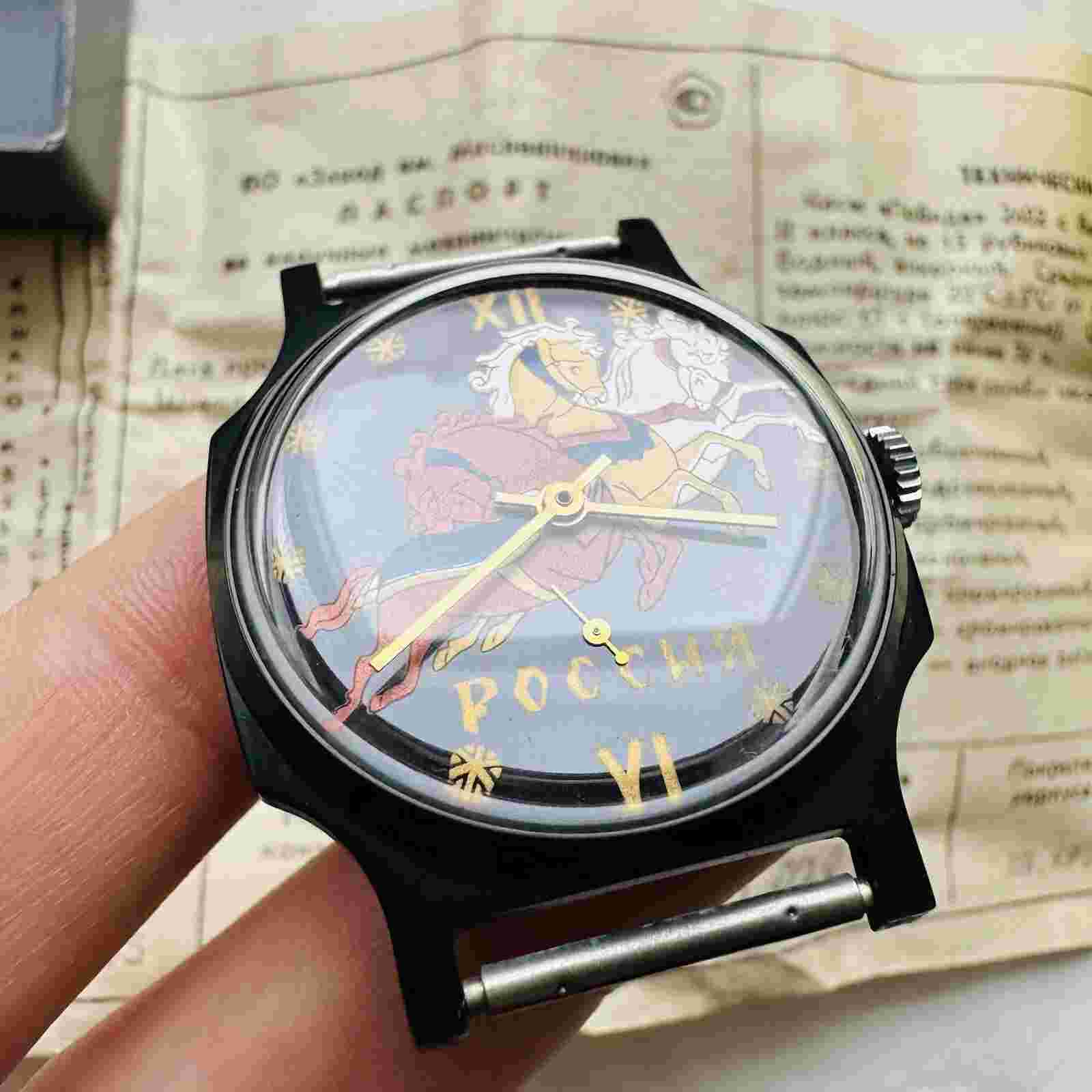 RARE NOS 1992 Soviet Vtg ZIM POBEDA 2602 Trio Of Horses SU USSR Watch Russian
