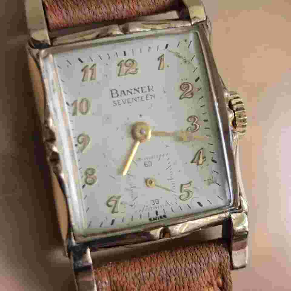 Vintage BANNER men's manual winding watch cal.103 17Jewels 10K RGP swiss 1940s