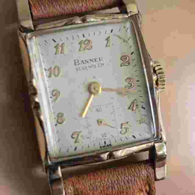 Vintage BANNER men's manual winding watch cal.103 17Jewels 10K RGP swiss 1940s