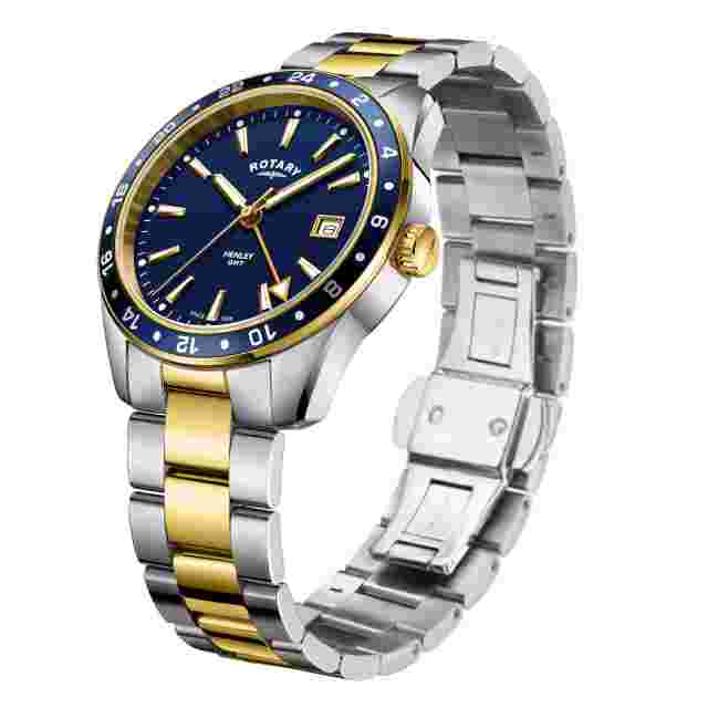 Rotary Henley GMT Two Tone Watch Gb05296/05 Our