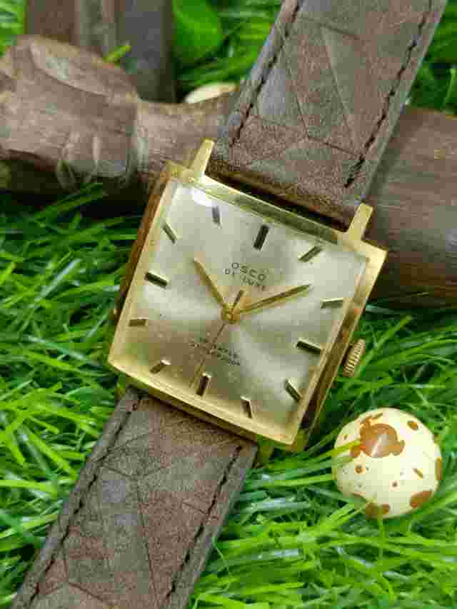 AUTHENTIC OSCO DE-LUXE 17 JEWELS SHOCK PROOF MANUAL WIND SWISS MEN'S RETRO