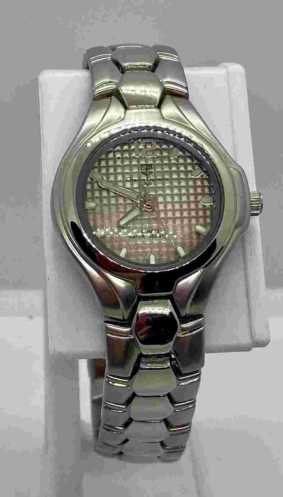 Charles DUMONT Paris Ladies Watch New Battery 6.5” Silver Band Water Resistant