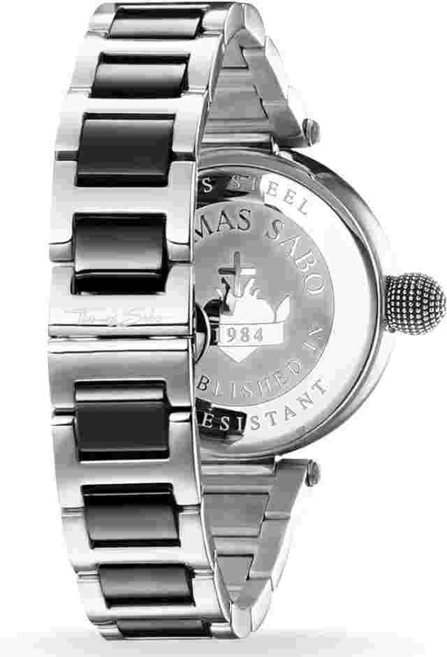 Thomas Sabo Women's Karma Black & Silver Stainless Steel Watch WA0298-290-203