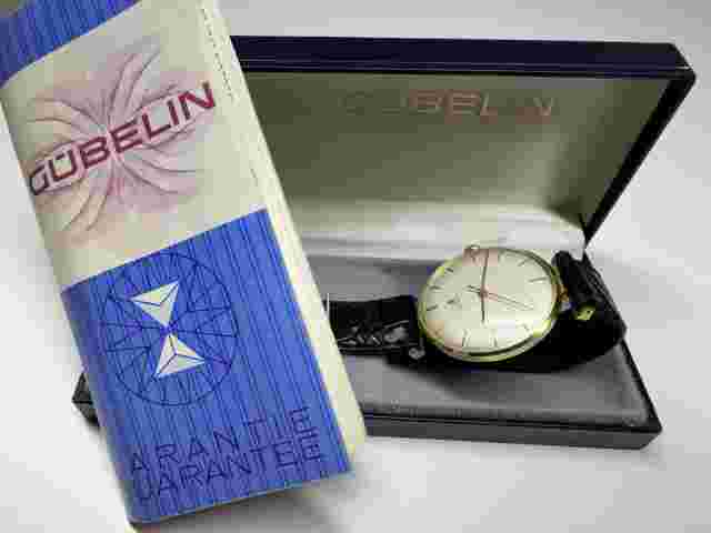 gübelin 18kt solid gold swiss made mechanical wristwatch with box & paper