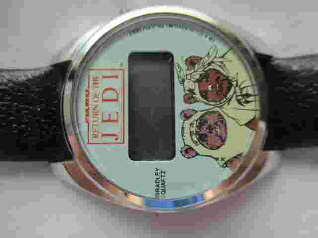 Return of the Jedi Digital Wristwatch Silver Tone Round Face Black Buckle Band