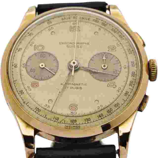 VINTAGE – CHRONOGRAPHE SUISSE – Ø 37MM – SWISS MADE – 1950s – GOLD - MEN'S WATCH