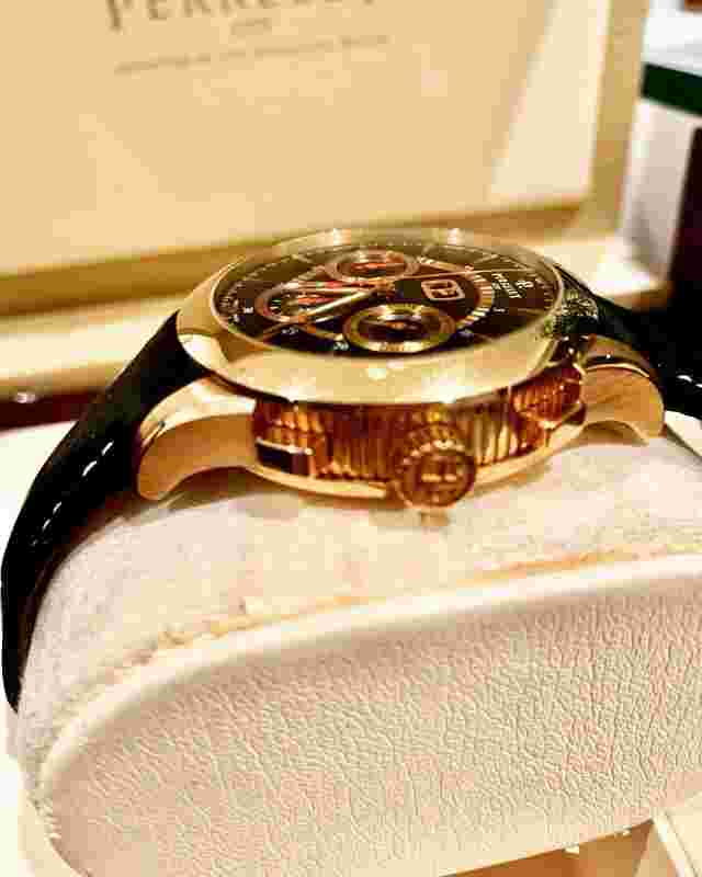 Rare Solid Yellow Gold Perrelet Chrono Large Date With In-house Mov. Ref. A3001