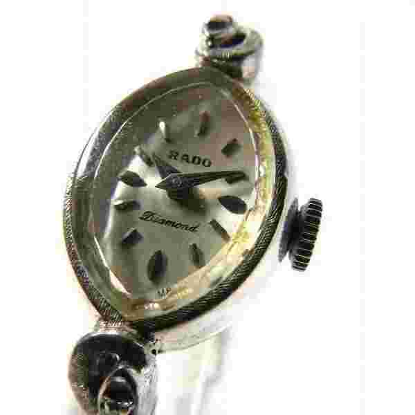 Rado Diamond Watch Manual 13mm Women's Silver Dial Swiss Made Oval Vintage Japan