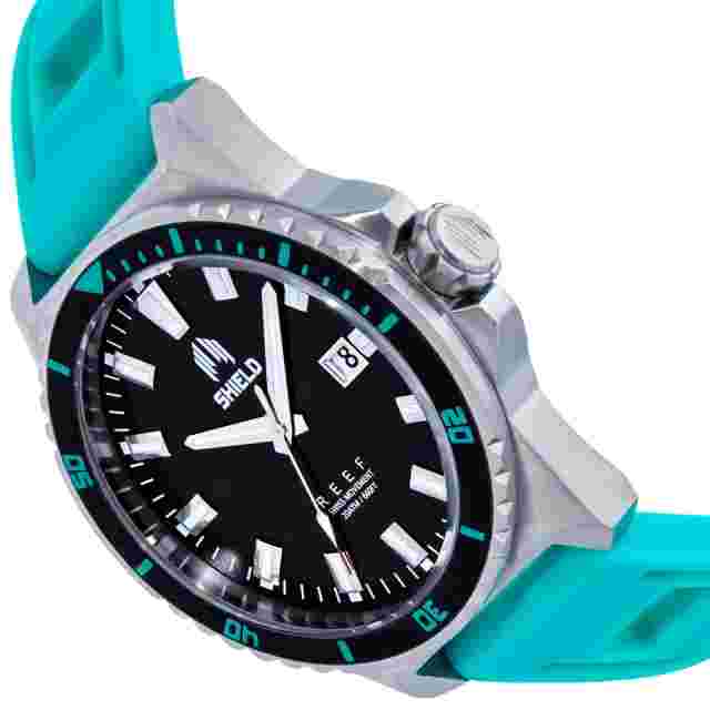Shield Reef Strap Watch w/Date - Turquoise