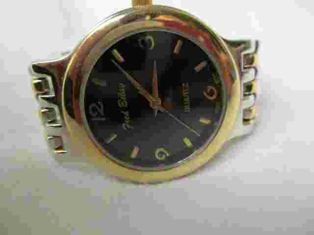 Fred Belay Watch, Two-tone Metal Link Bracelet Band